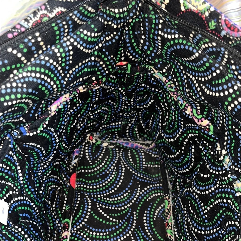 Vera Bradley Black Bohemian Paisley Floral Small Tote with Multicolor Accents - Picture 4 of 9